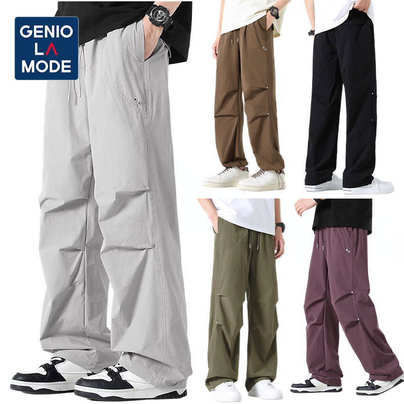 GENIO LAMODE กางเกงคาร์โก้เอาท์ดอร์ กางเกงฟังก์ชั่นไม่ยับ ระบายอากาศดี 3D เอาท์ดอร์ ผู้ชาย ผู้หญิง ขาพับได้ ขาตรงได้ เอวยางยืด หลายกระเป๋า (ใหม่ล่าสุด) S-5XL