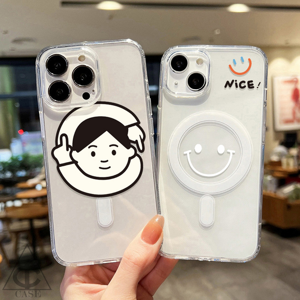 Smiley Case แม่เหล็ก ทุกรุ่น เคส ชาร์จไร้สาย Samsung A56 A06 A16 A55 A54 A35 A36 A26 A15 S25 Ultra 5G