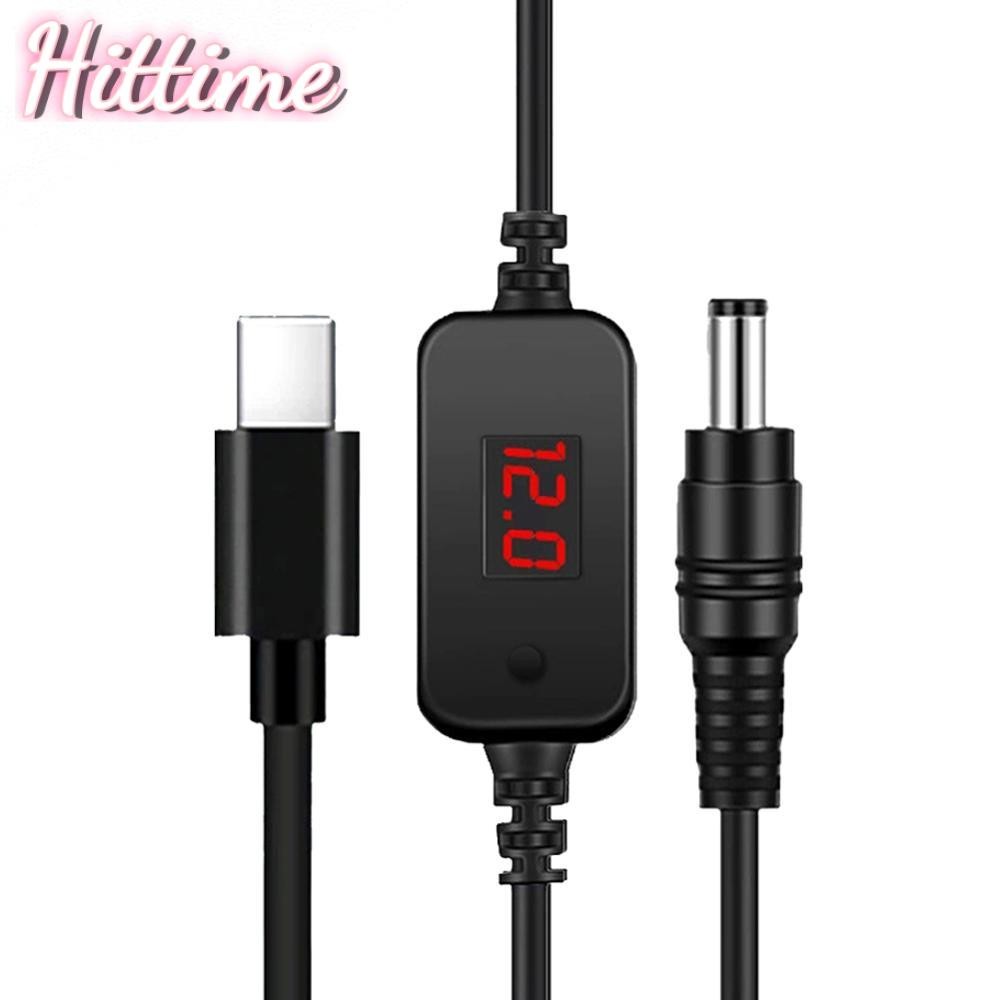 HITTIME USB C ถึง 5.5x2.1 มม.5V 9V 12V 15V 20V แรงดันไฟฟ้าแบบปรับได้สําหรับเราเตอร์แล็ปท็อป E6L8