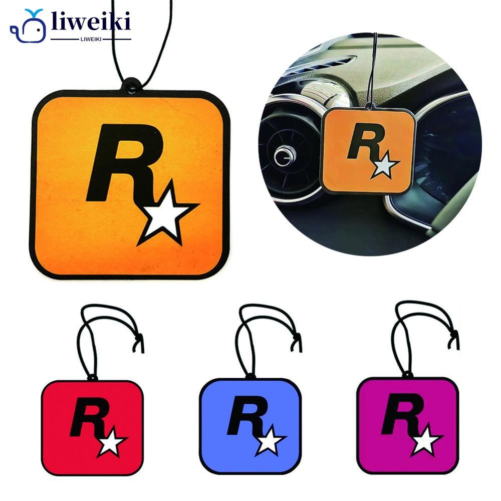 LIWEKI รถน้ําหอม R Star รถ Long-lasting Aromatherapy กลิ่นหอมชิ้นแนวโน้มสุทธิจี้สีเหลืองตกแต่งรถ Deo