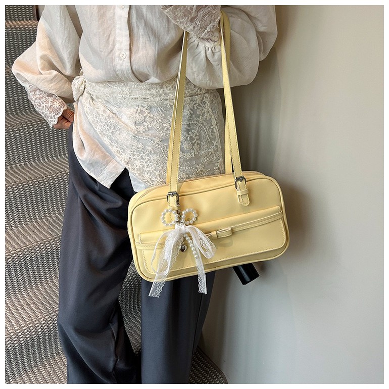 shiny.girl: กระเป๋าใต้วงแขนผู้หญิง-โบว์น่ารักด้านหน้า-มีความจุขนาดใหญ่สามารถใส่ของได้เยอะ-ซีรีย์สีความไฮเอนด์มาก- AP2810 - รูปที่ 4