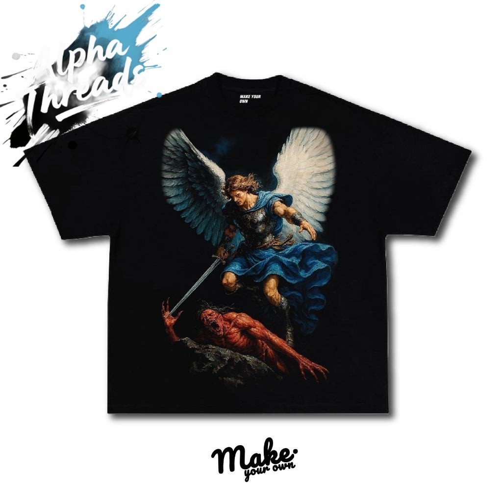 (จัดส่งตลอด 24 ชั่วโมง)Alpha Threads เสื้อ HEAVEN คอชิด วินเทจ OVERSIZE  สกรีนแบบ DTG ดีที่สุดในตลาด