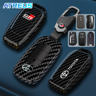 เคสกุญแจ Toyota คาร์บอนไฟเบอร์ เคสกุญแจรีโมทรถยนต์ พวงกุญแจร…