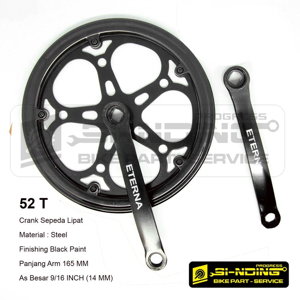 เกียร์ Crankset Crank เกียร์เกียร์จักรยานพับ Seli Fixie MTB 52T 52 T Arm 165 mm Eterna