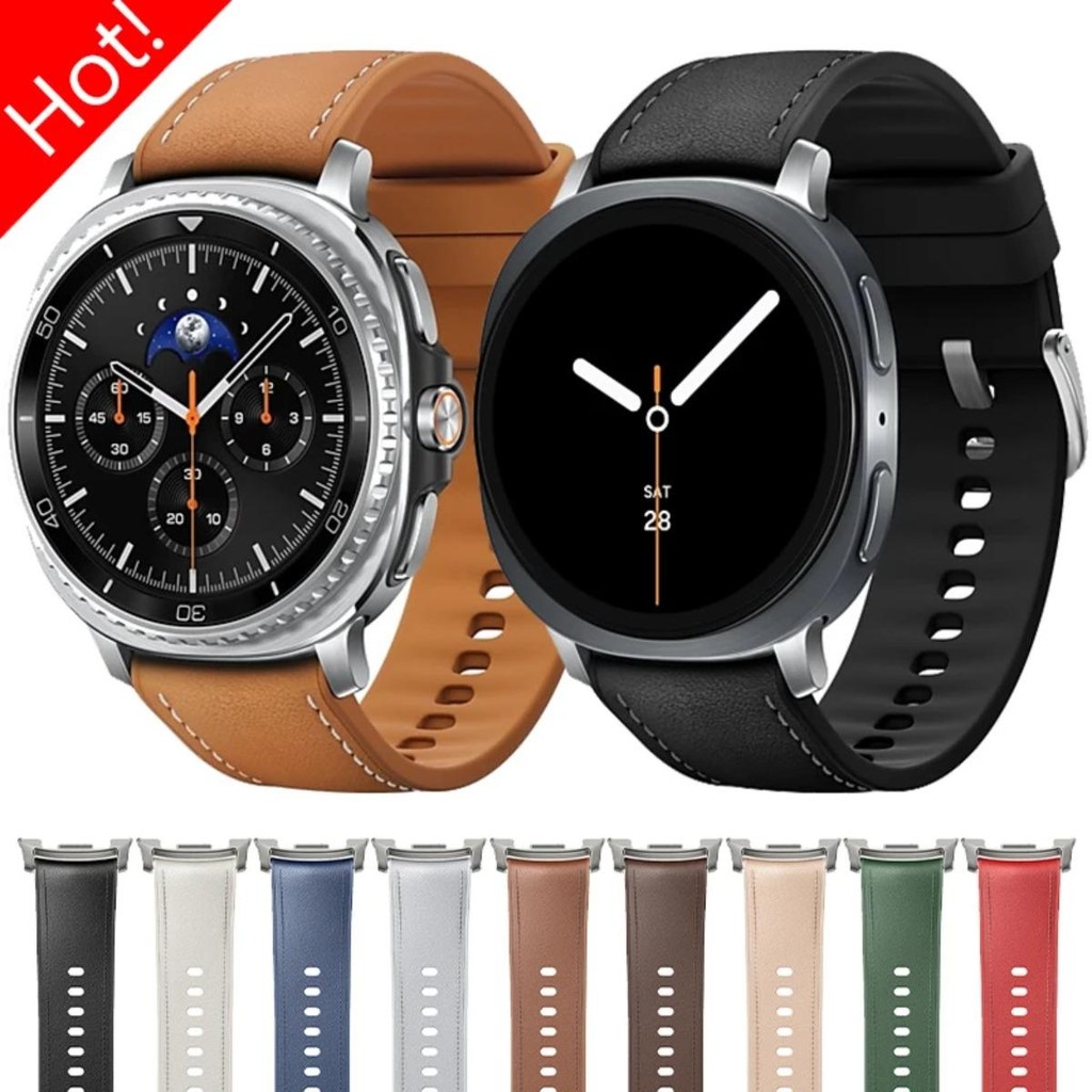 สายหนังซิลิโคนสําหรับ Samsung Galaxy Watch 8 Classic 46 มม.Original Connector สร้อยข้อมือสําหรับ Galaxy Watch 8 40 มม.44 มม.สายรัดข้อมือ