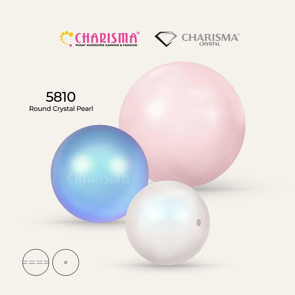 Charisma Swarovski Pearl 5810 - Original 5810 Pearl Crystal 6 mm