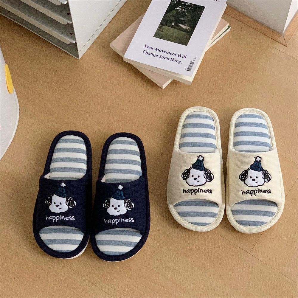 家用小加厚通心菜麻家คู่音防滑บ้านเงียบ棉麻室内鞋情趣内衣服装บ้านสุนัขการ์ตูนผ้าลินินเงียบป้องกันลื่นบ้าน20250728