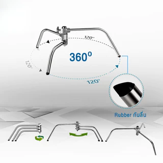 Light Stand Boom Magic C ยืดสูงสุด 330 ซม.(รวมArmสูงสุด430ซม.) ขาบูม Stainless โช๊คสปริง (Boom C )