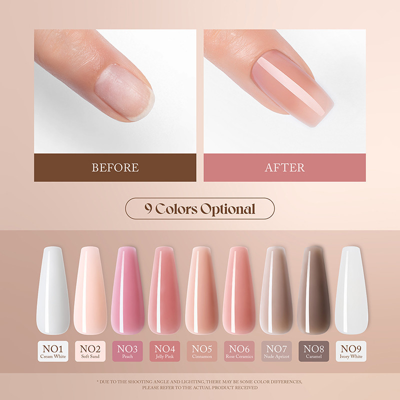 Nailsfc 🍭 เจลต่อเล็บ สีสุขภาพดี Nude Extension Builder Gel ไม่ร้อนหน้าเล็บ กระปุกชมพู GULAURI