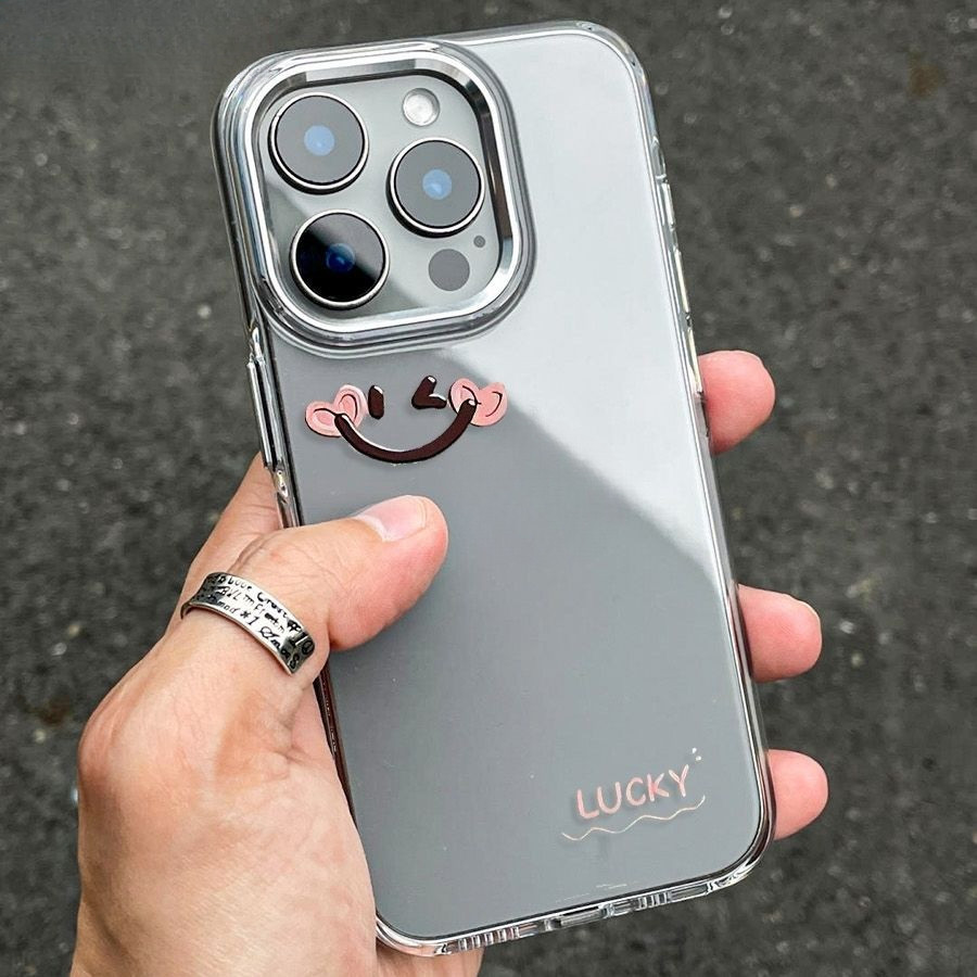 SAMSUNG หน้ายิ้มหัวใจกรอบโลหะเคสโทรศัพท์สําหรับSamsung S22 S21 S20 S23 S24 S25 S25FE S24FE S25PLUS S