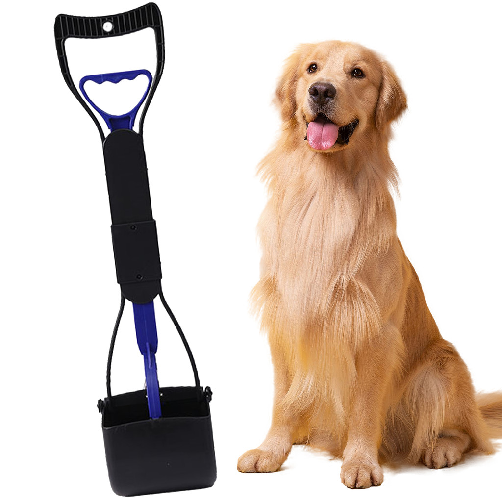 1 ชิ้นสุนัข Pooper Scooper สัตว์เลี้ยงยาว Jaw Picker ทําความสะอาดเครื่องมือกลางแจ้งพับสัตว์ Feces