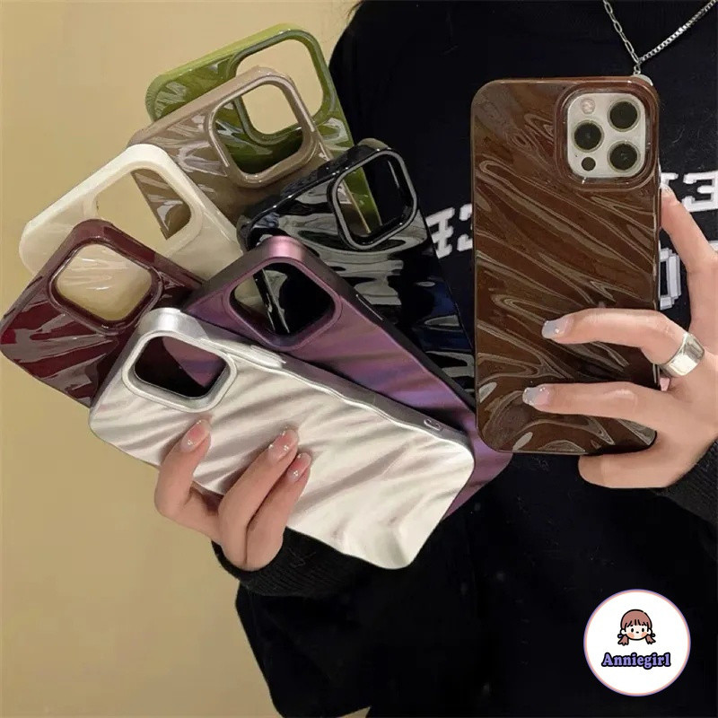 ปลอก Iphone 11 ตัวป้องกันกล้องกันกระแทก TPU Soft Case Glossy 3D Water Ripple ใช้งานร่วมกับสําหรับ iP