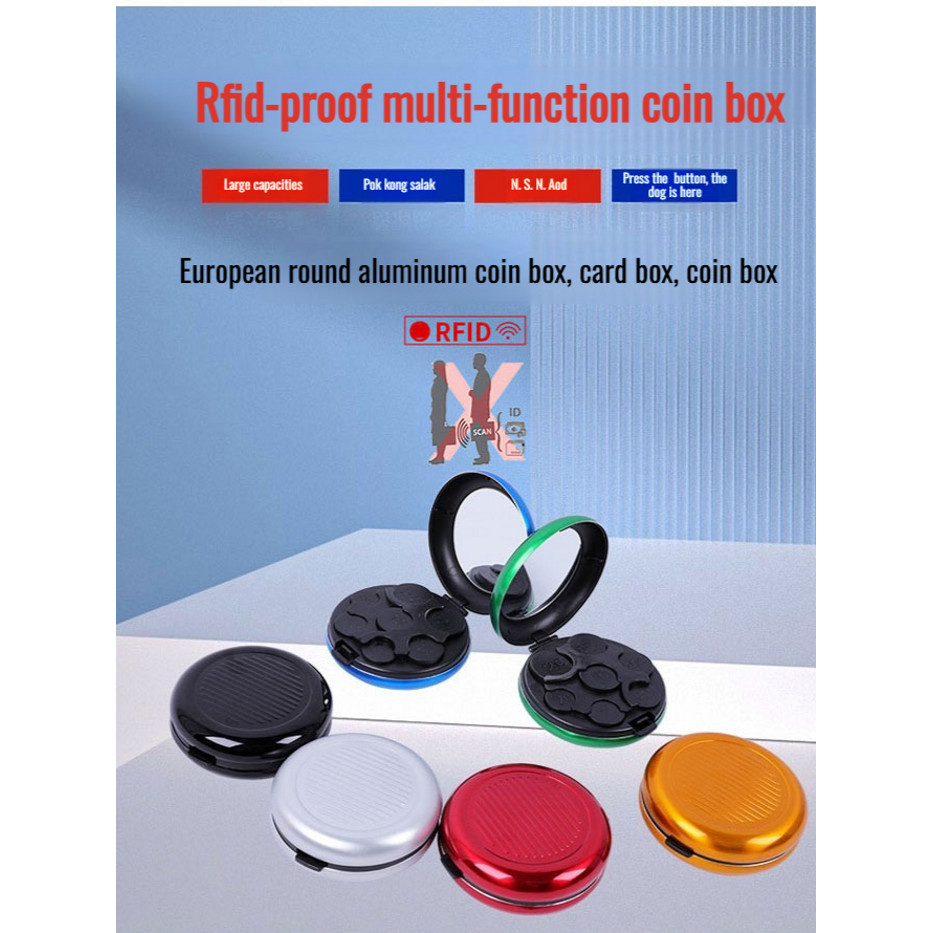 Euro Coin Organizer พร้อมกระจกทรงกลม