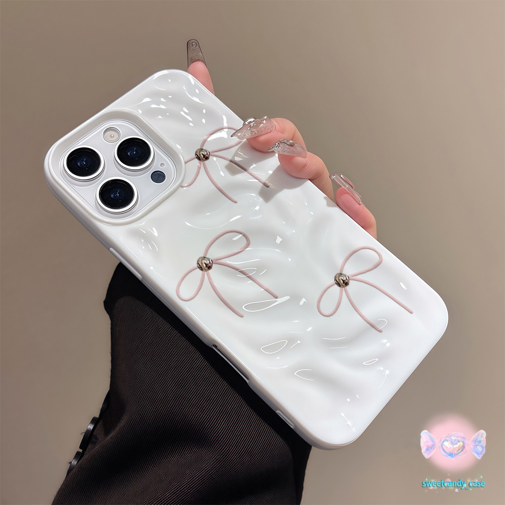 จัดส่งในพื้นที่ เคสเหมือนอุกกาบาต โค้งคำนับ เรียบง่าย แฟชั่น สําหรับIPhone16 15 14 13 12 11 7 8plus Pro Promax X XR XS