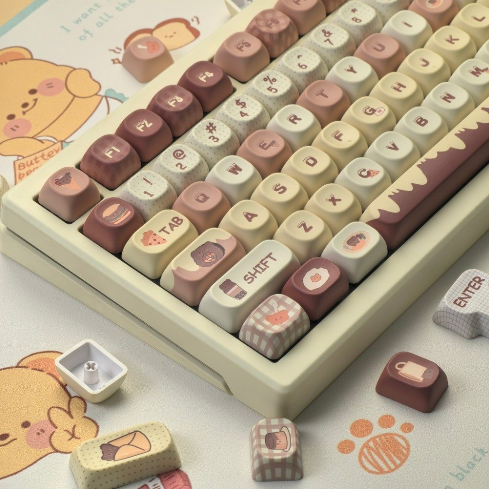 Bear Store Keycaps MOA/เชอร์รี่โปรไฟล์ 120 + คีย์ PBT Dye Sublimation Aula F75 F99 RK100 Mechanical 