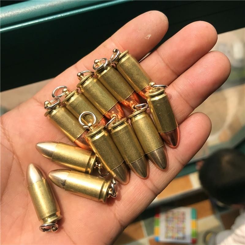 อุปกรณ์เสริมสำหรับแหวนคีย์และแฮงด์เพลนเนอร์เปลือกกระสุนทองแดง 9 มม. / วัตถุประดับ DIY ผลงานศิลปะทองเหลือง - รูปที่ 4