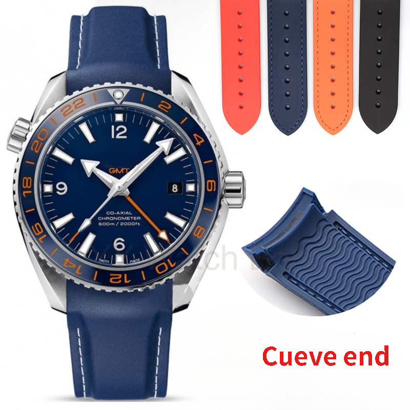 20 มม.22 มม.Curve สายนาฬิกาซิลิโคนสําหรับ Omeg Seamaster ผู้ชาย Universel Ocean Series ยางกีฬานาฬิกาสร้อยข้อมือนาฬิกากันน้ํานุ่ม