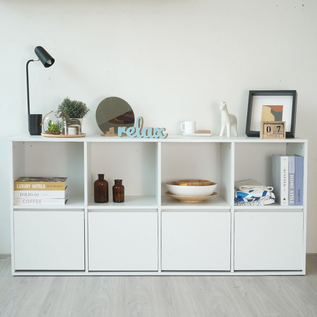 Looms ตู้เตี้ยบานเปิด รุ่น Haida สีขาว (160x40x75 ซม.)  แบรนด์ LOOMS