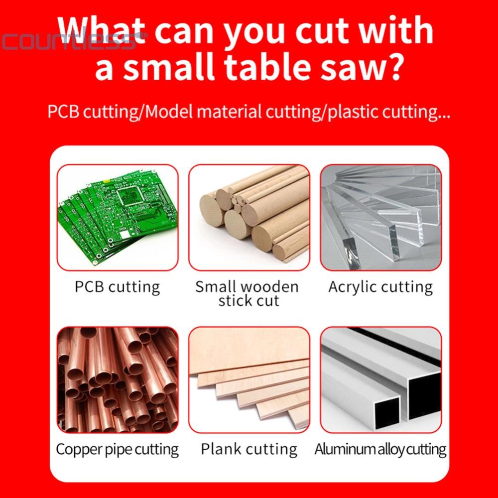 เลื่อยตั้งโต๊ะมัลติฟังก์ชั่นขนาดเล็ก 96W เลื่อยตั้งโต๊ะไฟฟ้าขนาดเล็กเครื่องตัดเครื่องกลึงแบบตั้งโต๊ะแบบพกพา 0.55in ตัดความลึกเครื่องมือตัดในครัวเรือน [ไร้เคาน์เตอร์] - รูปที่ 5