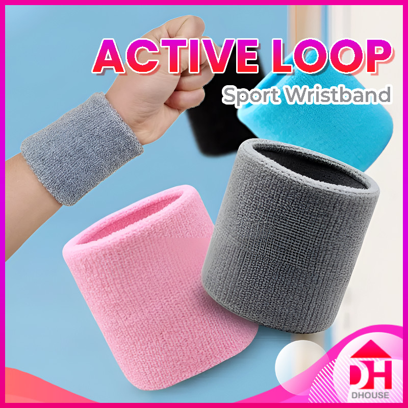 ออกกําลังกายสายรัดข้อมือกีฬาผ้าฝ้ายเหงื่อมือยามยิมฟิตเนสข้อมือสนับสนุน Gelang Tangan Sukan กีฬา 护