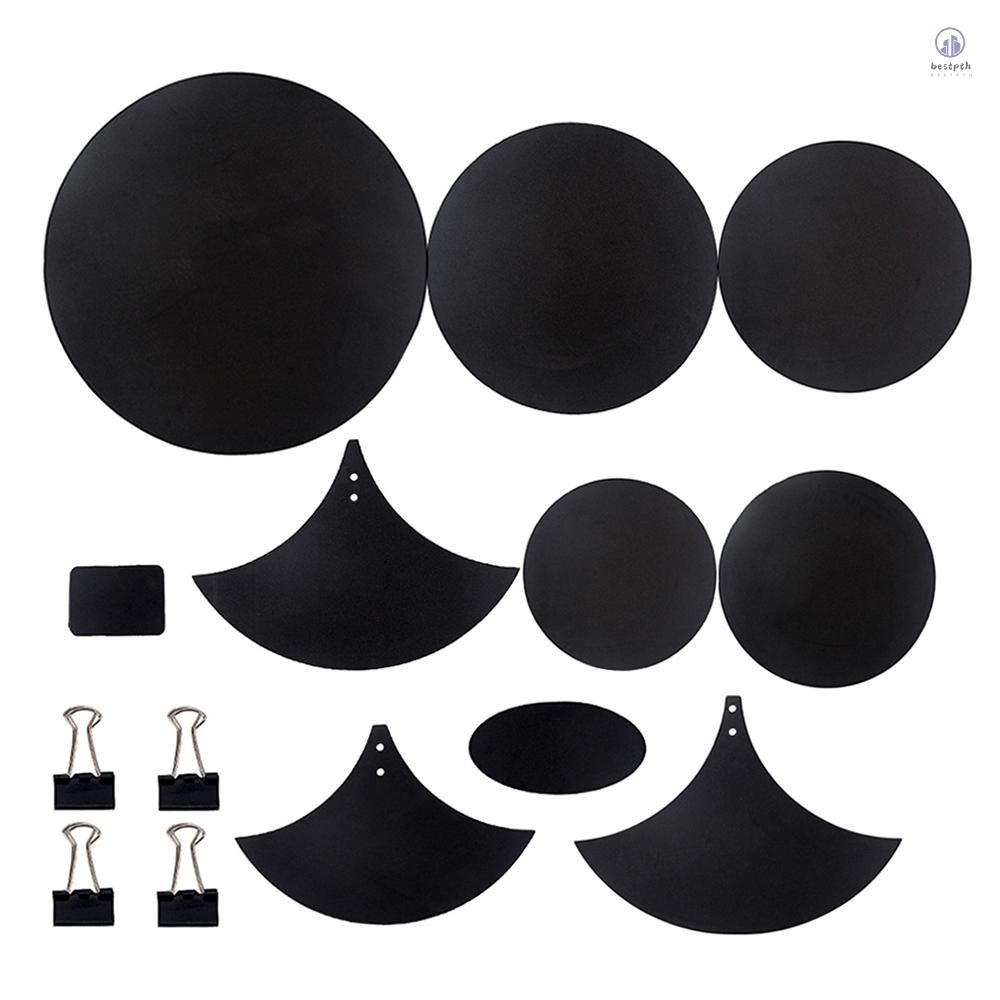 Cymbal กลอง Mute Pads กลอง Mute Pad Mat กลองหัว Pad & เสียง Off บล็อกเข็มขัด 4 Binder คลิปสําหรับกลอ