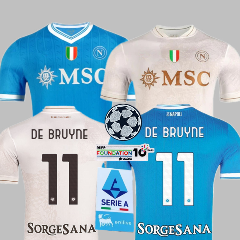 เสื้อทีมฟุตบอล SSC Napoli บ้านและนอกบ้าน ฤดูกาล 2025/2026 - Kevin De Bruyne คุณภาพสูง