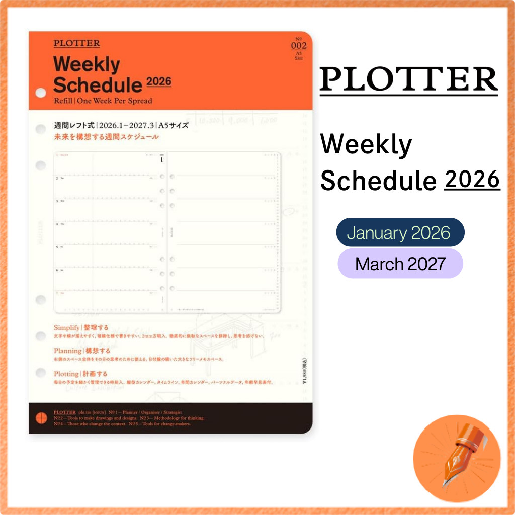PLOTTER 2026 Weekly Planner Refill