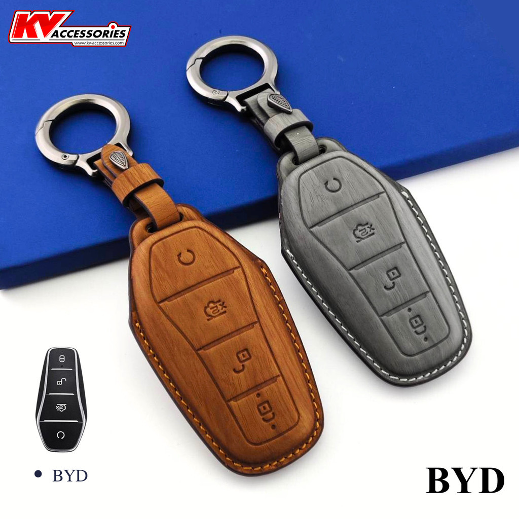 ซองหนังพวงกุญแจ ปลอกหุ้ม สำหรับ BYD SEALION 7 EV กุญแจรถไฟฟ้า BYD