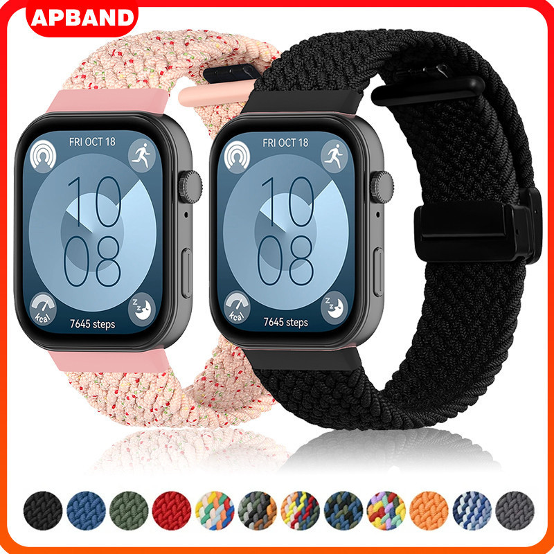 สายแม่เหล็กถัก for Huawei Watch Fit 4/4Pro/3 สายไนลอนเปลี่ยนสายรัดข้อมืออุปกรณ์เสริม for Huawei Fit 4 4 Pro 3