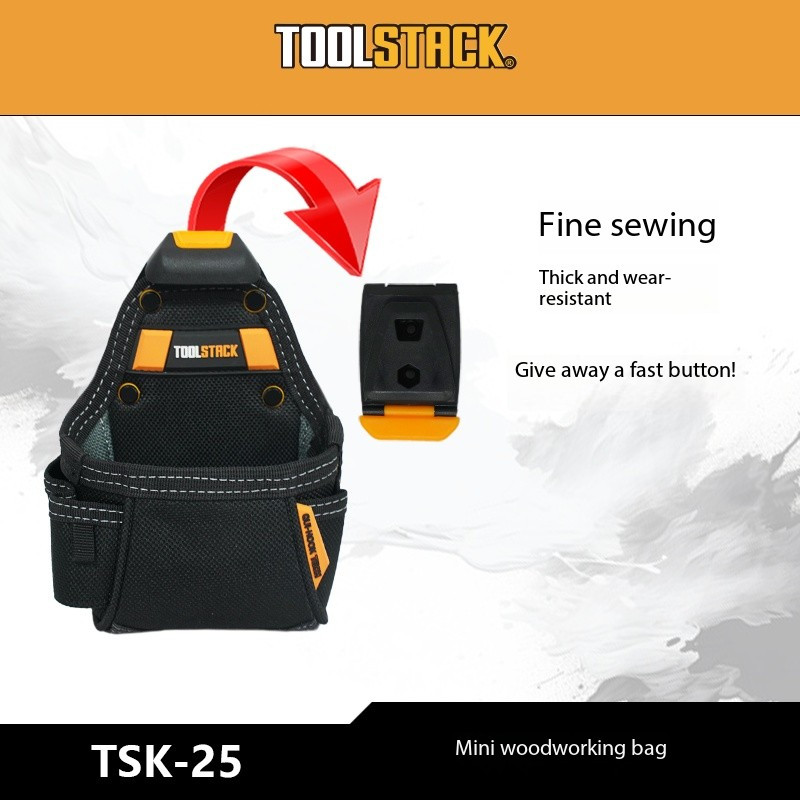 Toolstack Mini Carpenters กระเป๋าคุณภาพสูงกันน้ํา Oxford ผ้ากระเป๋าเครื่องมือเอว Toolkit