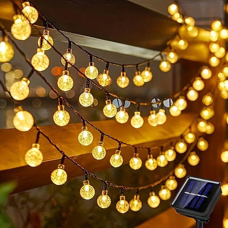 ไฟ LED พลังงานแสงอาทิตย์ ไฟหิ่งห้อย กันน้ำ โหมดแสงเฉพาะตัว 8 โหมด เหมาะสำหรับเทศกาล งานปาร์ตี้ และการตกแต่งกลางแจ้ง