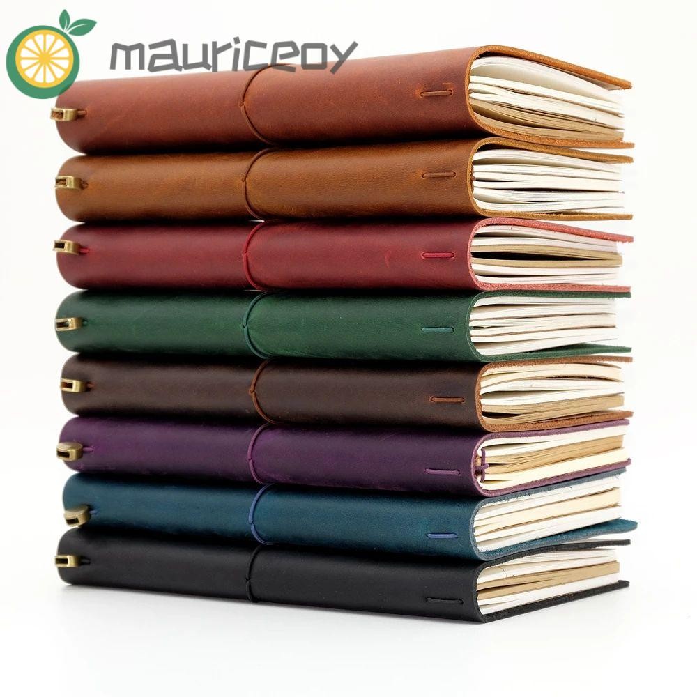 Mauriceoya หนังโน ๊ ตบุ ๊ ค Handmade อุปกรณ ์ โรงเรียน Cowhide Diary Journal Sketchbook Travel Notebook
