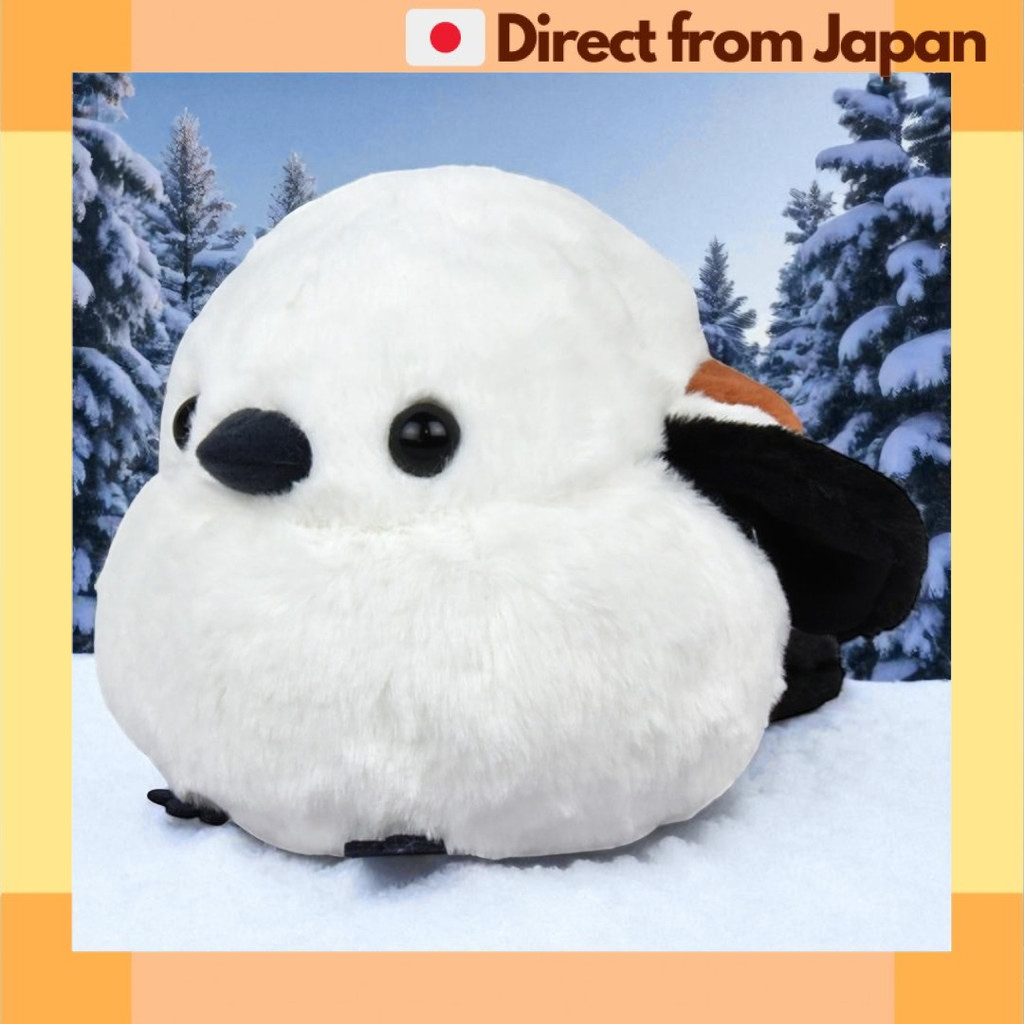 Amuse AMUFUN Fukufuku Shimaenaga ตุ๊กตาผ้า 15cm Snow Fairy Hokkaido Long-Tailed Tit จัดส่งจากญี่ปุ่น