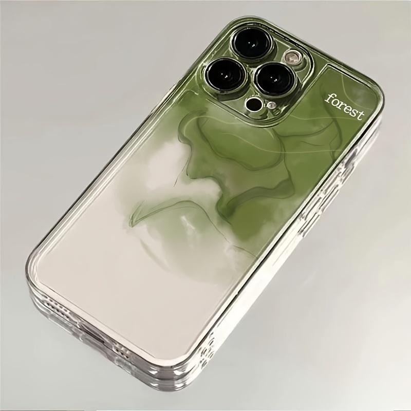 เคสป้องกันสีเขียวมัทฉะสดเข้ากันได้กับเคสแบบนุ่ม iPhone16plus/ 15 Pro/14/13/12/11Pro max/xs max ป้องกันการตก 7/8Plus/xr/x/xs