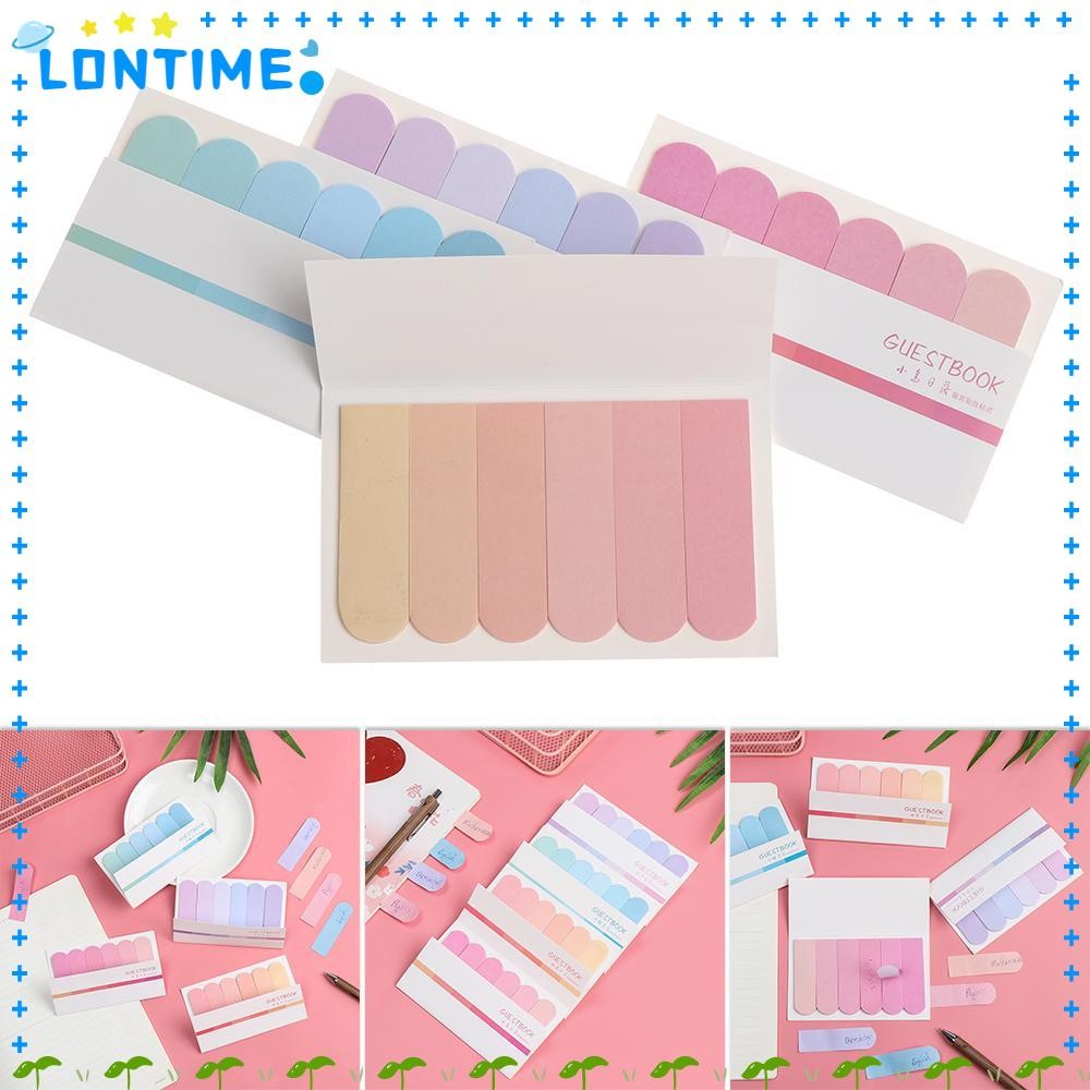 LONTIME 120 แผ่น Sticky Notes ความแปลกใหม่ DIY Tab Strip Label Gradual เปลี่ยนสีอุปกรณ์สํานักงาน Paster สติกเกอร์