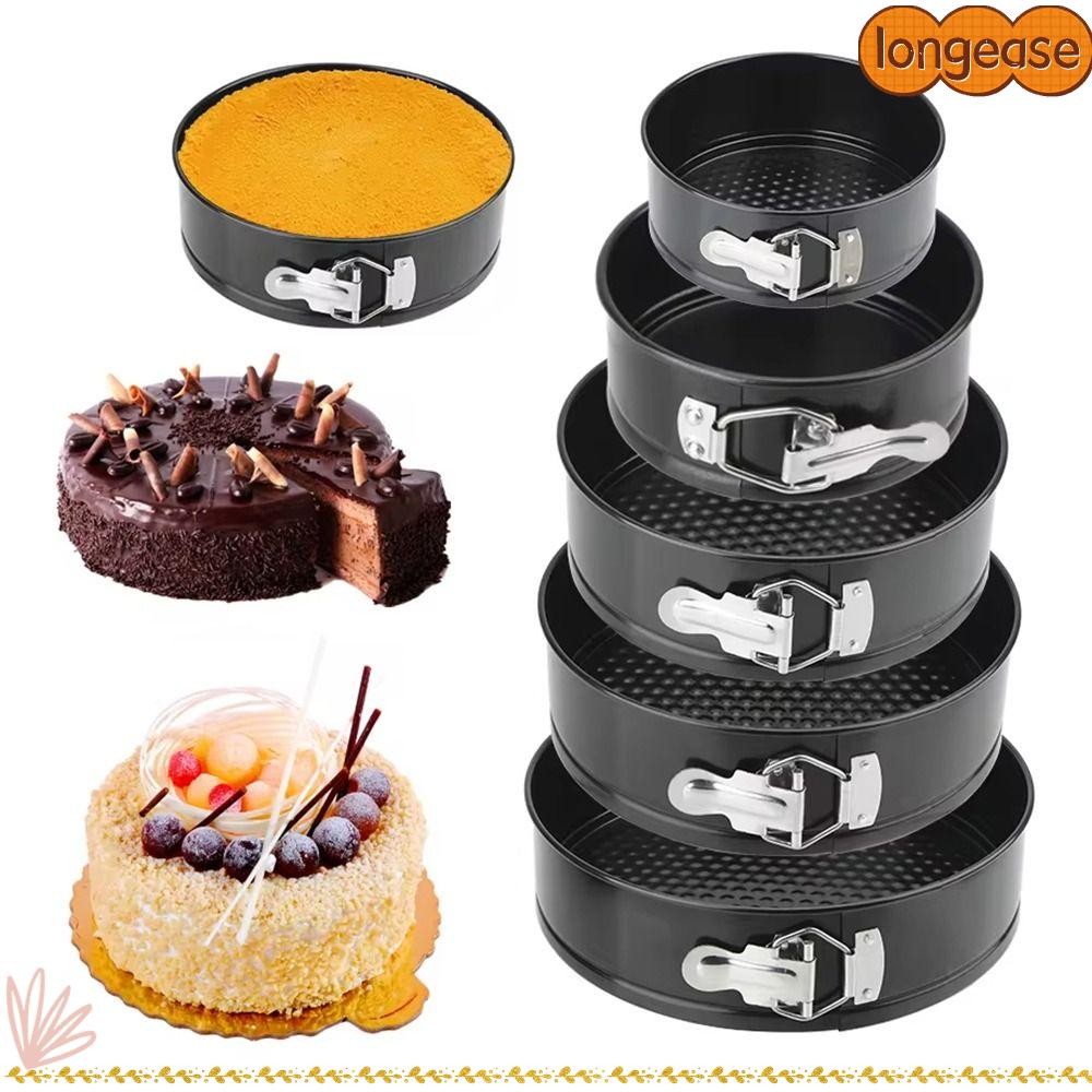 LONGE 1 ชิ้นเค้กเบเกอรี่กระทะ,ไม่ติดที่ถอดออกได้ด้านล่างเบเกอรี่ Mould, 12/16/20/24/28 ซม. ป้องกันการรั่วซึมเหล็กคาร์บอนเค้ก Mould สําหรับ Home Kitchen Bakery