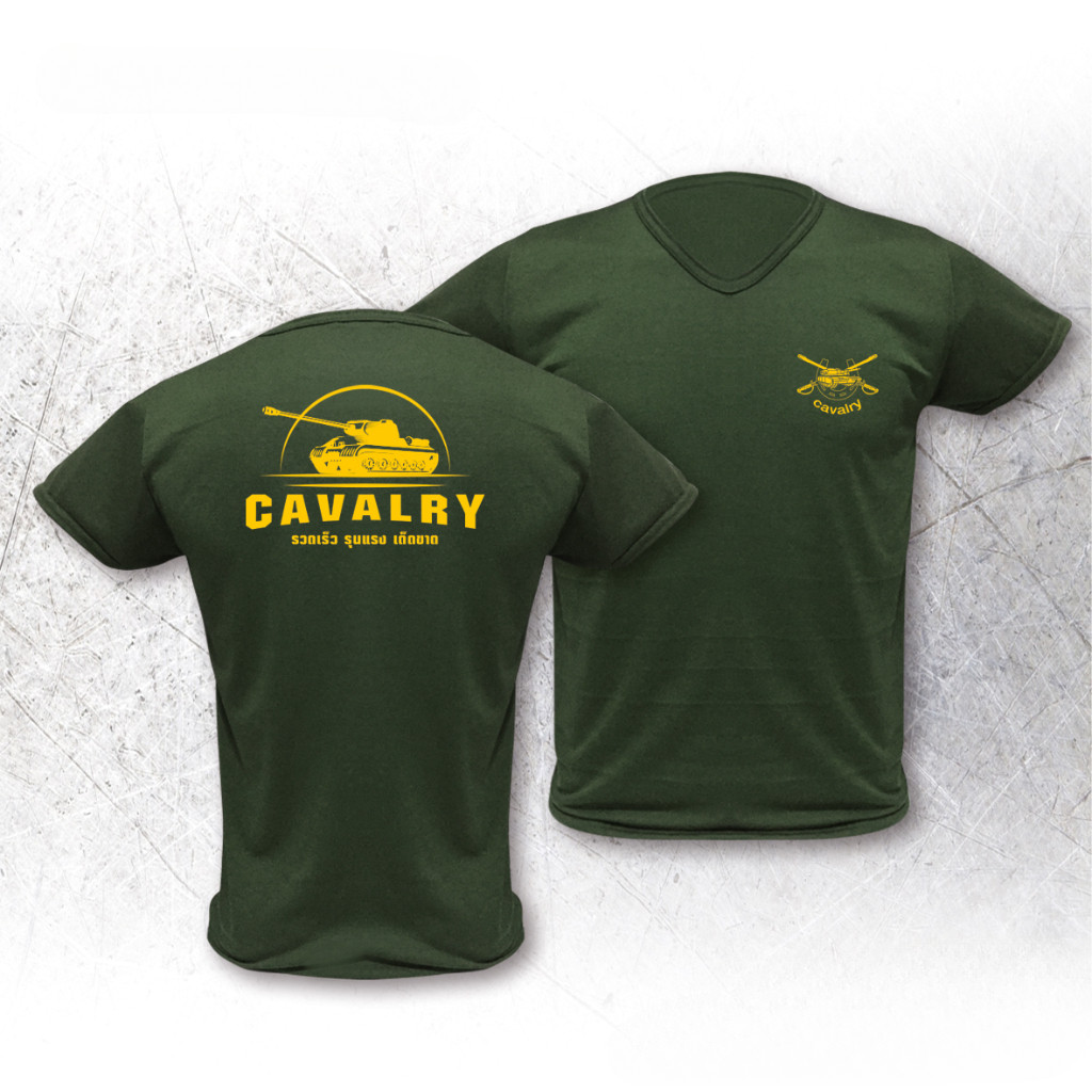 CAVALRY NEW เสื้อยืดทหาร 100% cotton คอกลม แขนสั้น พิมพ์ลายสวย สำหรับทั้งเพศ ใส่สบาย ระบายอากาศ ขนาด S-5XL พร้อมส่ง COD