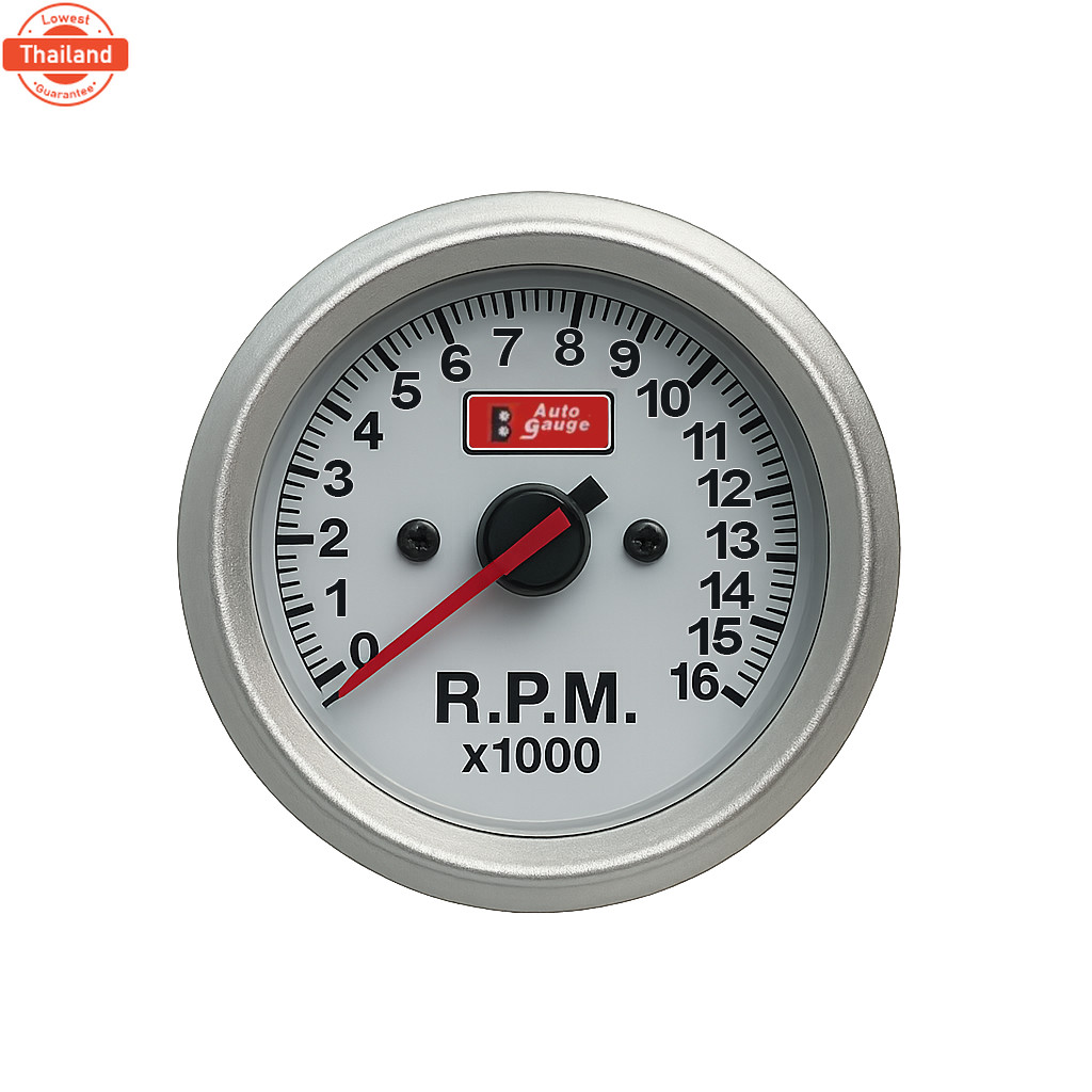 เกจวัดรอเครื่องยนต์ Auto Gauge หัวเข็ม รุ่น 270543SW3-7-MC หน้าปัดขาว 1000 RPM มอเตอร์ไซค์