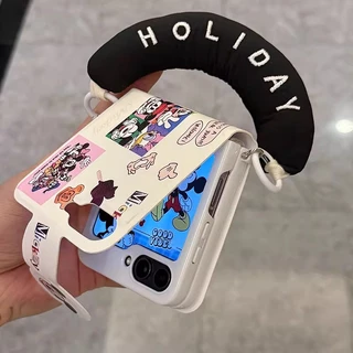 เหมาะสําหรับ Samsung Galaxy Z Flip7 Flip6 Flip5 5G การ์ตูนน่ารักความคิดสร้างสรรค์พลิกหนังสือเคสโทรศัพท์แบบพกพา Lanyard เปลือกพับสําหรับ N3Flip MixFlip2 กันกระแทกฝาครอบป้องกัน