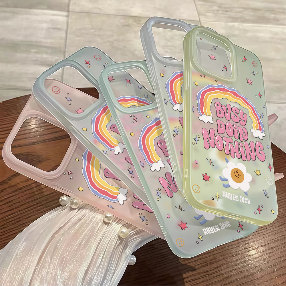 จัดส่งในพื้นที่ เคสมีน้ำค้างแข็งTPU รู้สึกดี มีสีสัน For IPhone16 15 14 13 11 7 8 plus Pro Promax X XR XSMAX DKMS533