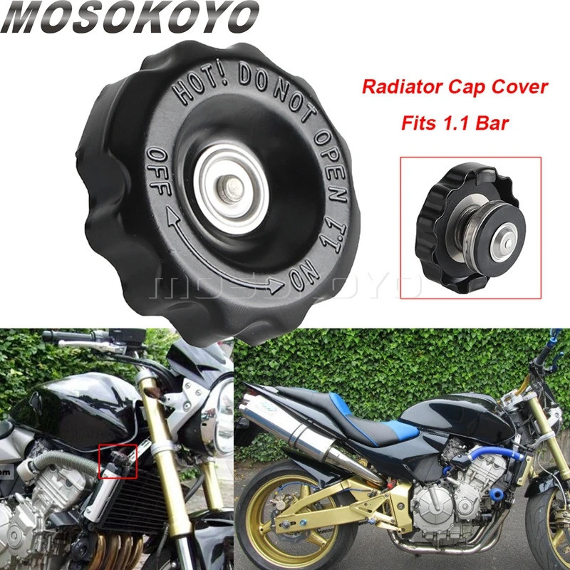 Presale Universal Motorcycle 1.1 Bar Radiator Cap Cover For Honda 19045-MY3-621 VT VF GL ST NX250 CB