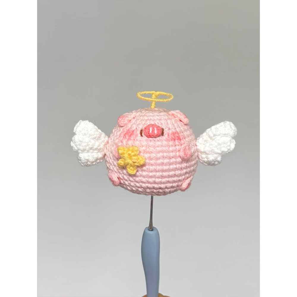 Angel Handmade Doll Yarn Knitting Pendant Keychain Piglet Crochet Cute Material Kit diy Handmade Bag
