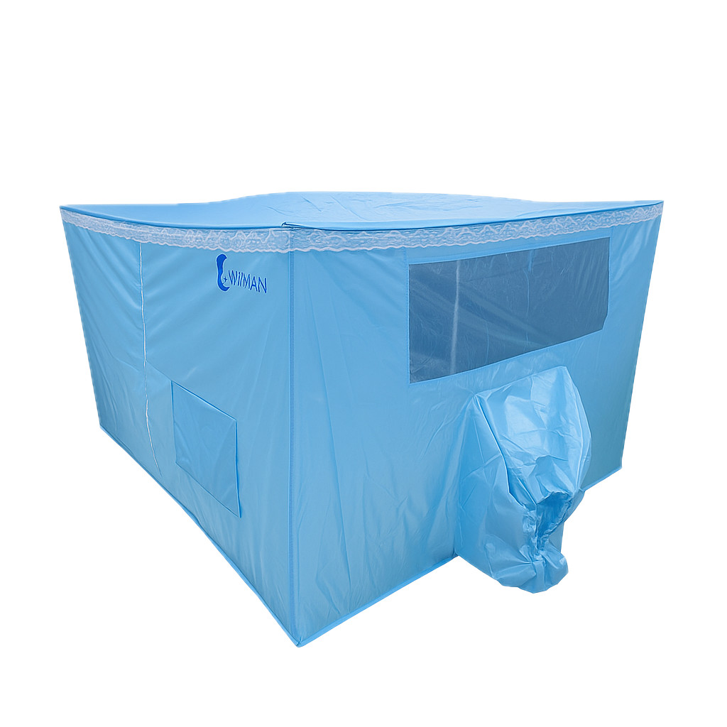 มุ้งสำหรับแอร์เคลื่อนที่ วิมานแอร์ เย็นทั่วมุ้ง WIMAN แอร์มุ้งสีฟ้า