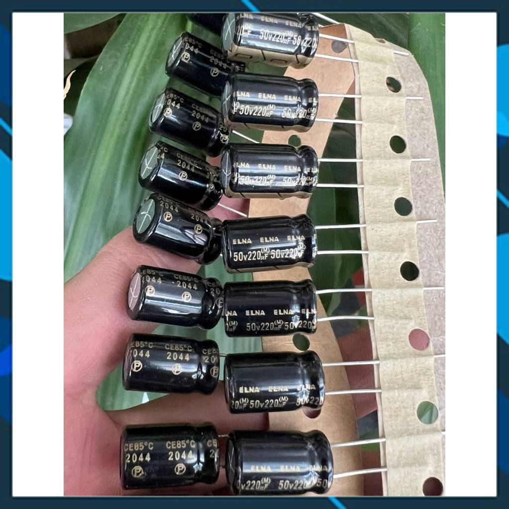 [ 100 ชิ้น ] ELNA RFO II CAPACITOR 50V 220UF, 50V220UF, 220UF50V, 220UF 50V (10x16x5mm )