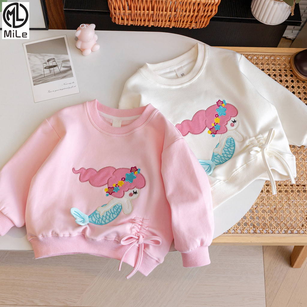 เสื้อกันหนาวแขนยาวสำหรับสาวหวาน ลายการ์ตูน น่ารักสไตล์ฤดูใบไม้ผลิ/ใบไม้ร่วง