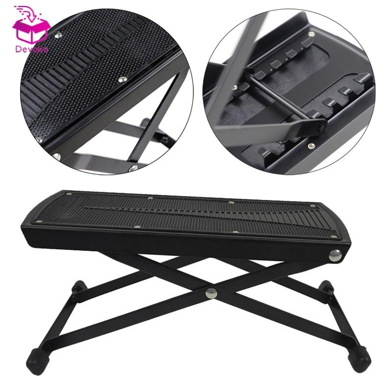 [chiwanji2mf] Guitar Foot Stool สตูลวางเท้า Solid Support Black Widen Pedal โครงเหล็กพับได้