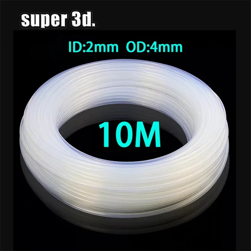 3D ชิ้นส่วนเครื่องพิมพ์ 10 M PTFE Tube Clear PiPe PFA ID 2 มม.OD 4 มม.สําหรับ V5/V6 1.75 มม.Bowden E