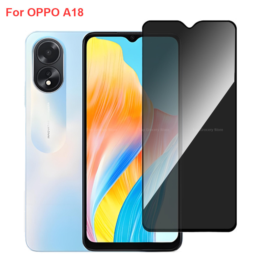 สําหรับOppo A18 Anti Spyความเป็นส่วนตัวกระจกนิรภัยป้องกันหน้าจอสําหรับOppoA18 คลุมทั้งหมดหน้าจอฟิล์ม