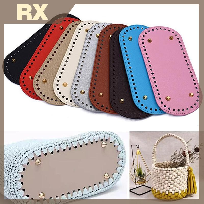 อุปกรณ์เสริมด้านล่างสำหรับถักกระเป๋า ขนาด 22x10 cm พื้นPU สําหรับงานDIY crochet bag bottoms