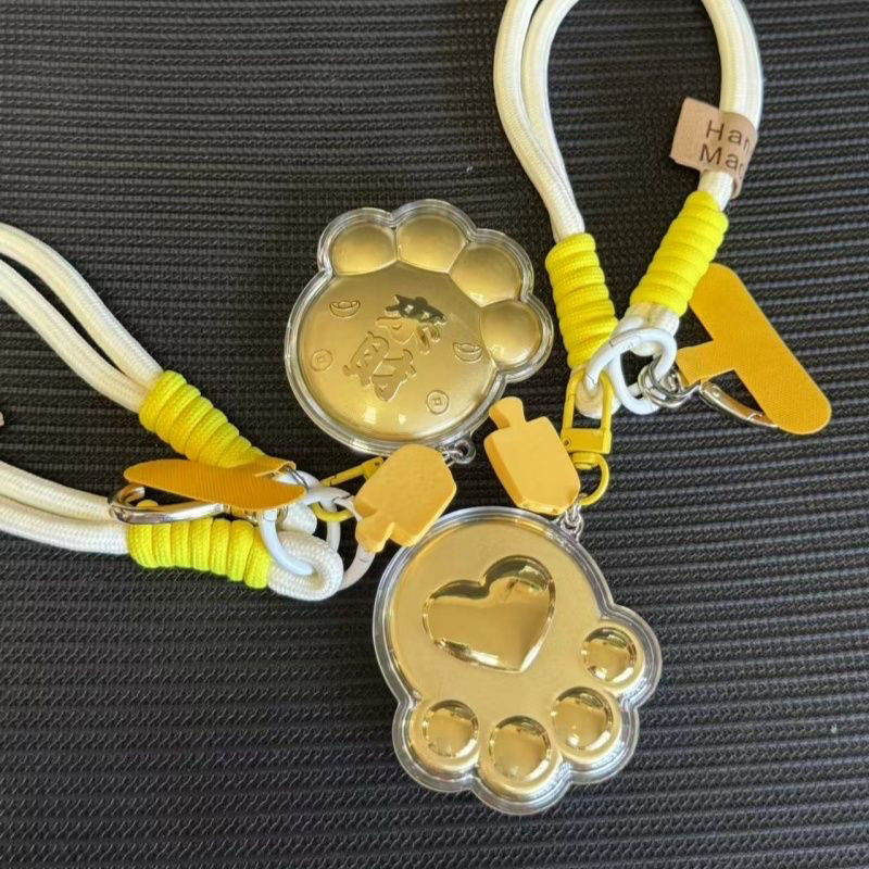 อินเทรนด์เล่น 999 Come Fortune cat claw โทรศัพท์มือถือจี้ทองคําบริสุทธิ์ Double-Sided cat claw พวงกุ